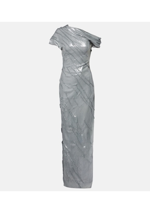 Marmar Halim Sequined asymmetric gown