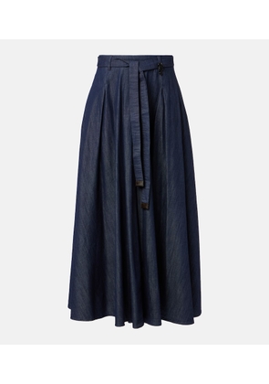 'S Max Mara Amanda chambray maxi skirt