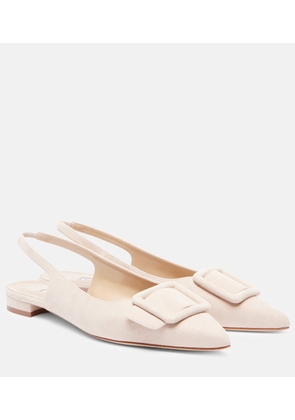 Manolo Blahnik Maylura suede slingback flats