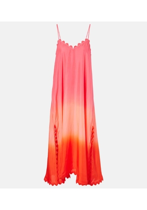 Juliet Dunn Scalloped silk slip dress