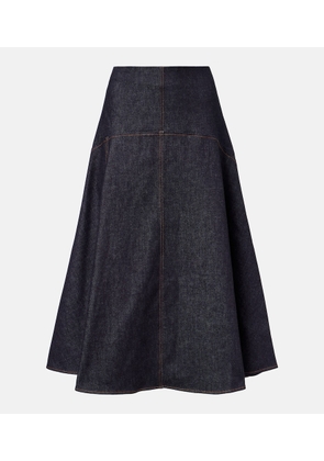 Jacquemus Triangle De-Nimes denim midi skirt