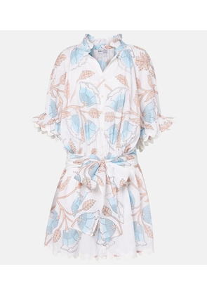 Juliet Dunn Printed scalloped cotton shirt dress