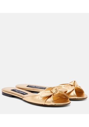 Dolce&Gabbana Metallic leather slides