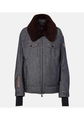 Moncler Grenoble Yunque shearling-trimmed denim down jacket