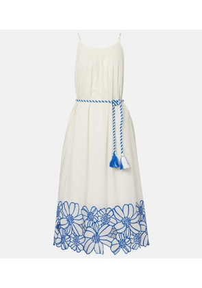 Velvet Juliette embroidered cotton midi dress