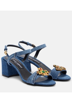 Dolce&Gabbana Embellished 60 denim sandals
