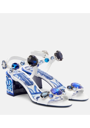 Dolce&Gabbana Majolica embellished leather sandals