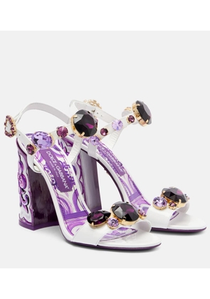 Dolce&Gabbana Majolica embellished leather sandals