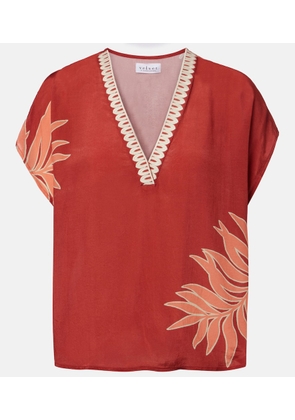 Velvet Naomi embroidered printed top