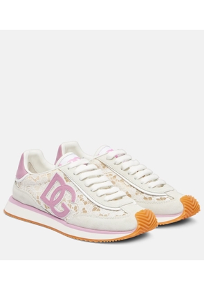Dolce&Gabbana DG Cushioned leather-trimmed sneakers