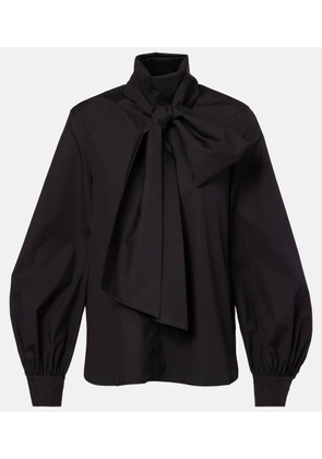 Max Mara Bosforo bow-detail cotton-blend blouse