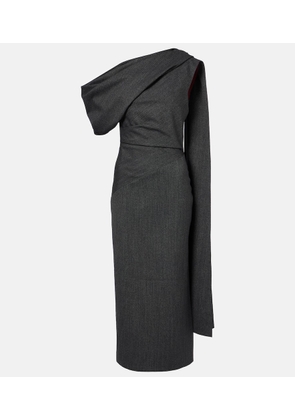 Roksanda Maite herringbone draped midi dress