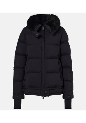 Moncler Grenoble Arabbas shearling-trimmed hooded down ski jacket