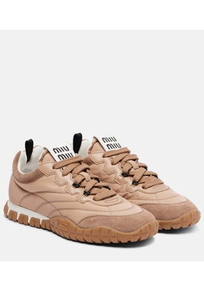 Miu Miu Suede-trimmed sneakers