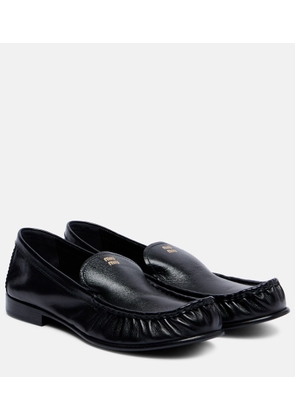 Miu Miu Logo leather loafers