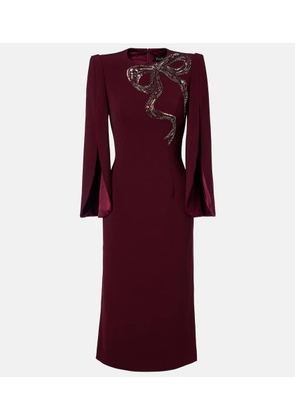 Jenny Packham Love beaded crepe midi dress