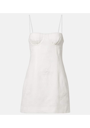 SIR Alessandra embroidered linen minidress