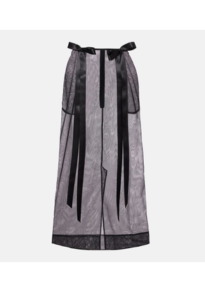 Simone Rocha Bow-detail sheer tulle midi skirt