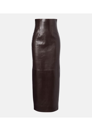 Khaite Loxley leather maxi skirt