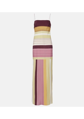 SIR Fontana striped silk crepe slip dress