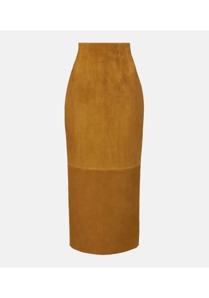 Khaite Loxley suede maxi skirt