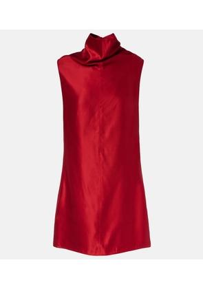 Khaite Daria turtleneck satin minidress