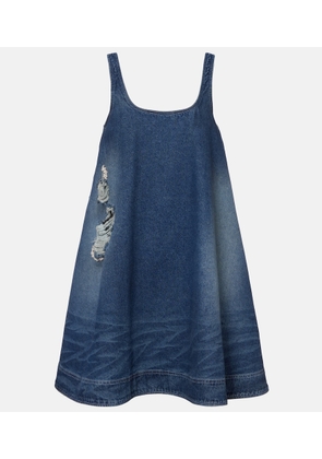 Simone Rocha Distressed denim minidress