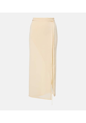 The Frankie Shop Alsen knitted sheer wrap skirt