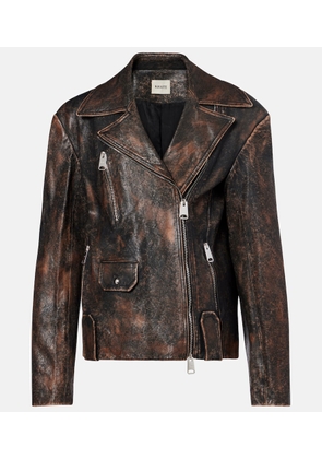 Khaite Catalina distressed leather biker jacket