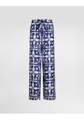 DG EXCLUSIVE Dolce & Gabbana Majolica-print Silk Twill Vanity Trousers - Woman Pants And Shorts Print 40