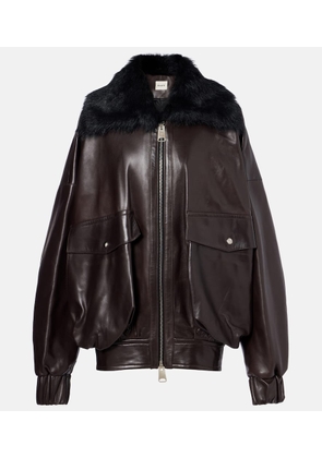 Khaite Daemon oversized leather blouson jacket
