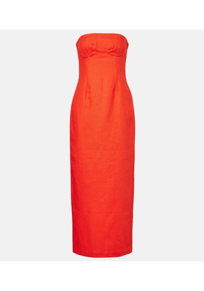 SIR Strapless linen maxi dress