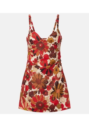 SIR Primrose floral linen minidress