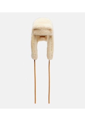 Jacquemus Chapka leather-trimmed shearling hat