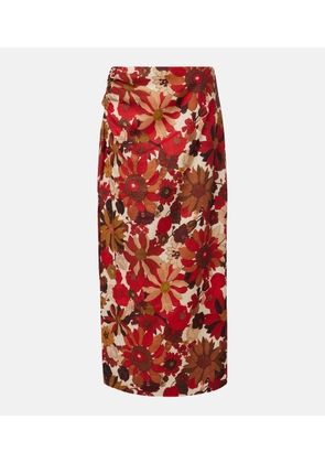 SIR Belleto gathered linen maxi skirt