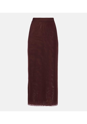 SIR High-rise jersey midi skirt