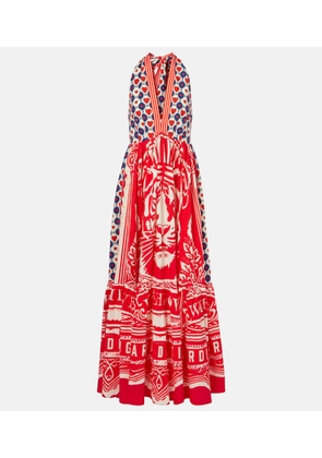 Camilla Halterneck cotton poplin maxi dress