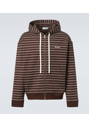 Miu Miu Striped cotton hoodie