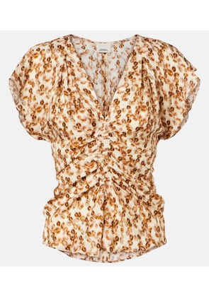 Isabel Marant Lonea gathered printed top