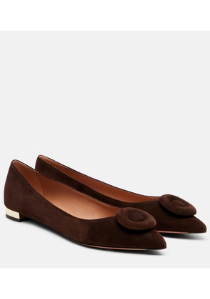 Aquazzura Hoop suede ballet flats