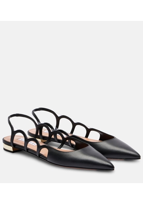 Aquazzura Endless Love leather slingback flats