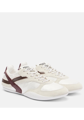 Miu Miu Gymnasium suede-trimmed sneakers