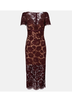 Self-Portrait Floral lace midi dress