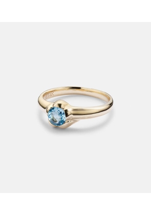 Stone and Strand Morrison 14kt gold ring with blue topaz