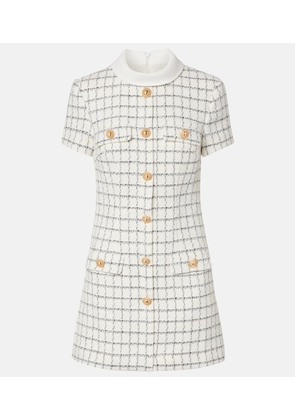 Self-Portrait Checked boucle minidress