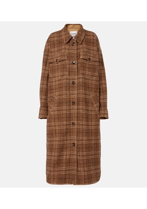 Marant Etoile Gislene checked virgin wool coat