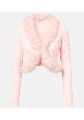 Self-Portrait Cropped open-knit cardigan