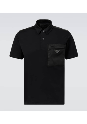 Prada Re-Nylon cotton-blend polo shirt