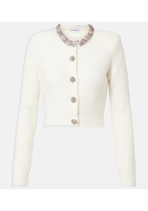 Self-Portrait Embellished ribbed-knit cardigan