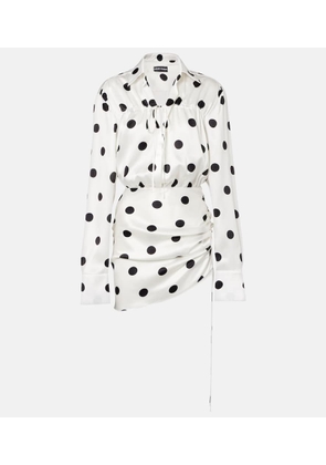 David Koma Polka-dot silk satin minidress